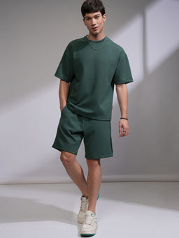 HIGHLANDER - Men Round Neck Solid Drop Shoulder Oversized Co-Ord (Set of 2)