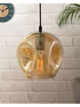 Homesake - Pendant Light Glass Hanging Amber Apple