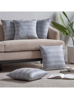 Ddecor Live Beautiful - Gifting Set of 5 PC Cushion Covers, Polycotton, Color Blue