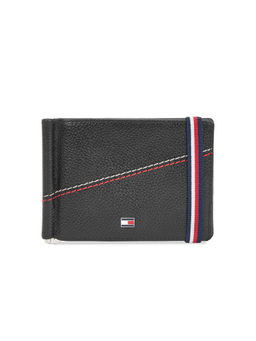 Tommy Hilfiger - Adriel Mens Leather Wallet Stitch Details Black