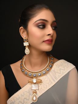 AG'S - Neelam AGS White & Mint Green Boutique Necklace (Set of 2)