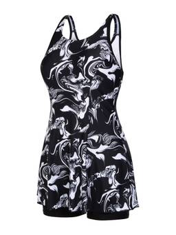 Speedo - Mirrorfizz Allover Printed Swimdress - Black