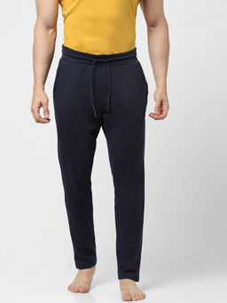 Jack & Jones - Men Solid Navy Blue Trackpants