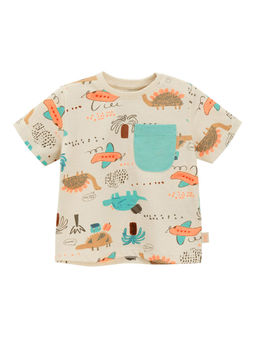 COOL CLUB - Beige Printed Half Sleeves T-Shirt