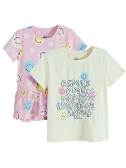COOL CLUB - Smiley T-Shirt Half Sleeves with Dress (Set of 2)