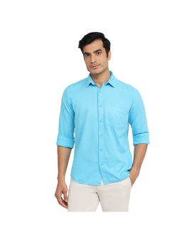 ColorPlus - Regular Fit Solid Light Blue Shirt