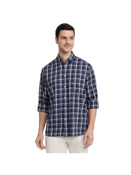 ColorPlus - Comfort Fit Checkered Dark Blue Shirt