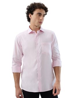ColorPlus - Regular Fit Solid Light Red Shirt