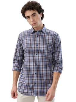 ColorPlus - Regular Fit Checkered Light Brown Shirt