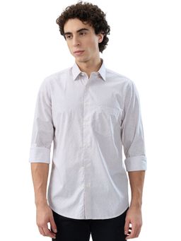 ColorPlus - Regular Fit Printed White Shirt