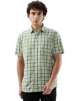 ColorPlus - Regular Fit Checkered Light Green Shirt