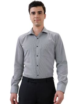 Park Avenue - Slim Fit Striped Black Shirt