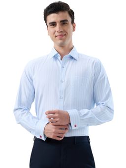 Raymond - Regular Fit Striped Light Blue Shirt