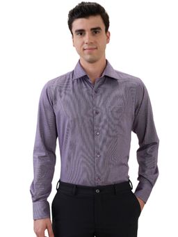 Raymond - Slim Fit Self Design Dark Violet Shirt