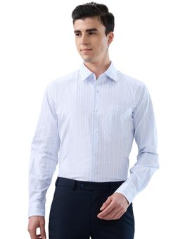 Raymond - Regular Fit Striped Light Blue Shirt