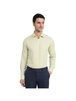 Raymond - Slim Fit Checkered Light Yellow Shirt