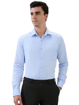Raymond - Regular Fit Self Design Light Blue Shirt