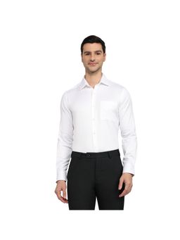 Raymond - Regular Fit Self Design White Shirt