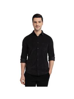 Parx - Slim Fit Solid Black Shirt