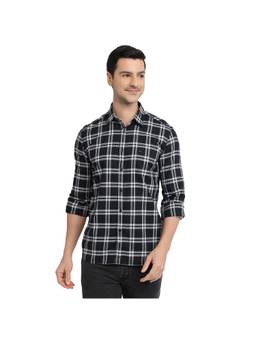 Parx - Slim Fit Checkered Black Shirt