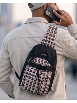 Zouk - Off White Men's Carter Checks Yuva Crossbody Bag