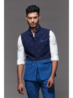 S&N by Shantnu Nikhil - Colourblock Denim Multicolor Waistcoat