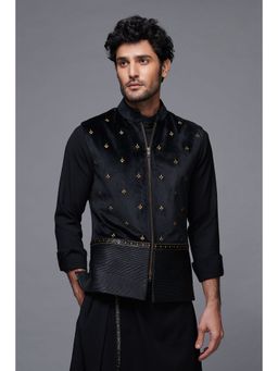 S&N by Shantnu Nikhil - Black Velvet Waistcoat