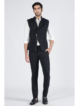 S&N by Shantnu Nikhil - Black Anti-Trend Zipped Waistcoat