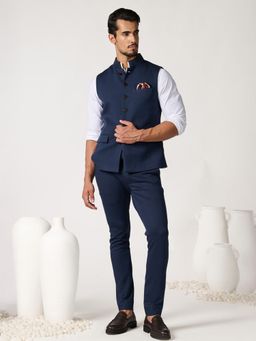 S&N by Shantnu Nikhil - Navy Blue Waistcoat