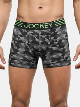 Jockey - MM08 Men Microfiber Mesh Elastane Printed Performance Trunk - Black print