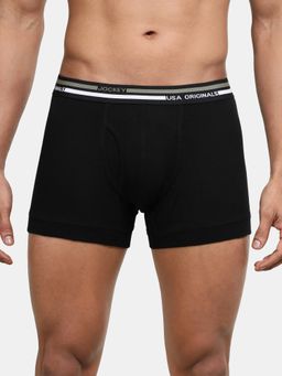 Jockey - UI22 Men's Super Combed Cotton Rib Trunk with Ultrasoft Waistband-Black