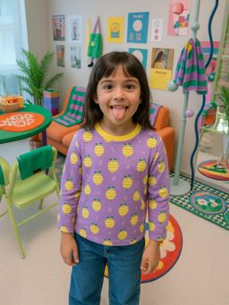 Somersault - Lemon Print Long-Sleeves T-shirt