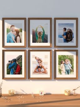 Art Street - Set Of 6 Brown 3D Wall Potoframes For Home & Wall Décor
