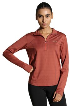 Silvertraq - Womens Ath Runner Zip Neck Marsala