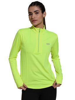 Silvertraq - Womens Ath Runner Zip Neck Safety Yellow