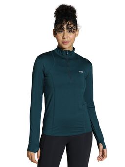 Silvertraq - Womens Ath Runner Zip Neck Teal