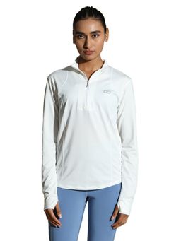 Silvertraq - Womens Ath Runner Zip Neck White
