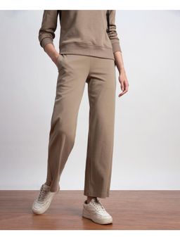 Jockey - U102 Women Super Combed Cotton Rich Relaxed Fit Wide Leg Pant- Beige