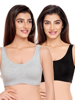 Juliet - Womens Unlined Ease Non Padded Sports Bras (Pack of 2)