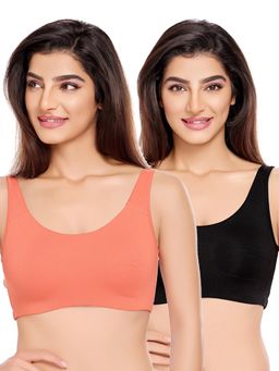 Juliet - Womens Unlined Ease Non Padded Sports Bras (Pack of 2)