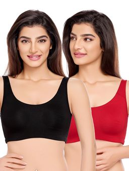 Juliet - Womens Unlined Ease Non Padded Sports Bras (Pack of 2)