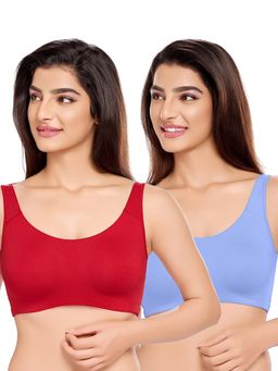 Juliet - Womens Unlined Ease Non Padded Sports Bras (Pack of 2)