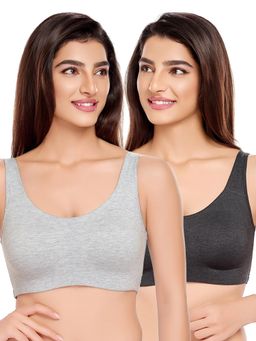 Juliet - Womens Unlined Ease Non Padded Sports Bras (Pack of 2)