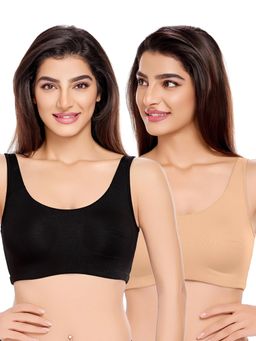Juliet - Womens Unlined Ease Non Padded Sports Bras (Pack of 2)