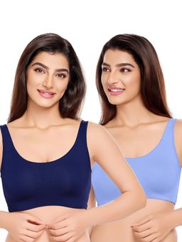 Juliet - Womens Unlined Ease Non Padded Sports Bras (Pack of 2)