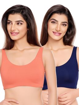 Juliet - Womens Unlined Ease Non Padded Sports Bras (Pack of 2)