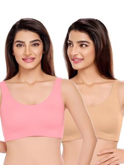 Juliet - Womens Unlined Ease Non Padded Sports Bras (Pack of 2)