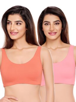 Juliet - Womens Unlined Ease Non Padded Sports Bras (Pack of 2)