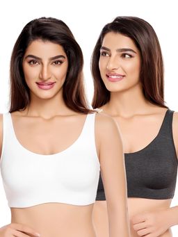 Juliet - Womens Unlined Ease Non Padded Sports Bras (Pack of 2)