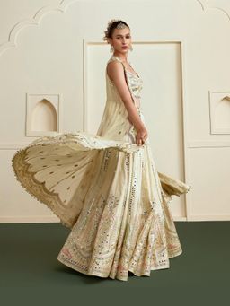 Gopi Vaid - Suhana Gold Lehenga with Blouse and Dupatta Set